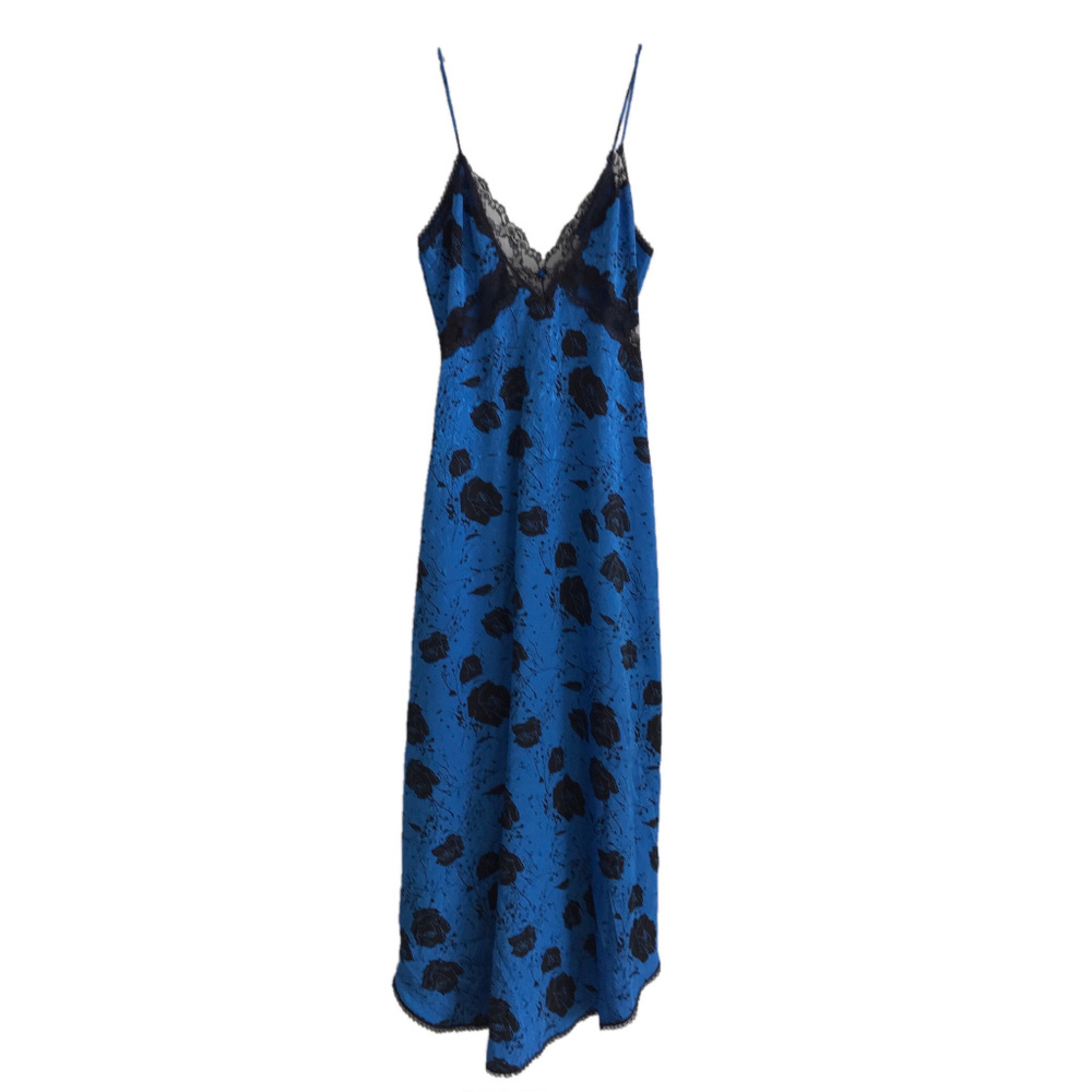 Vintage Lily of France Blue FLoral Chemise